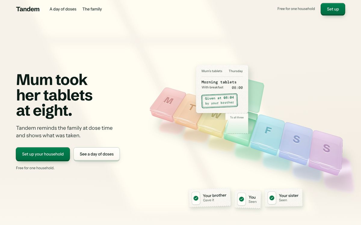 Dose theme: Tandem, a family medication app