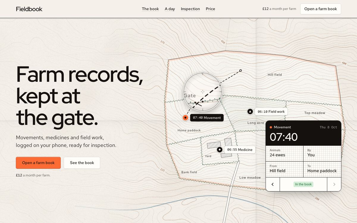 Furrow theme: Fieldbook, farm records