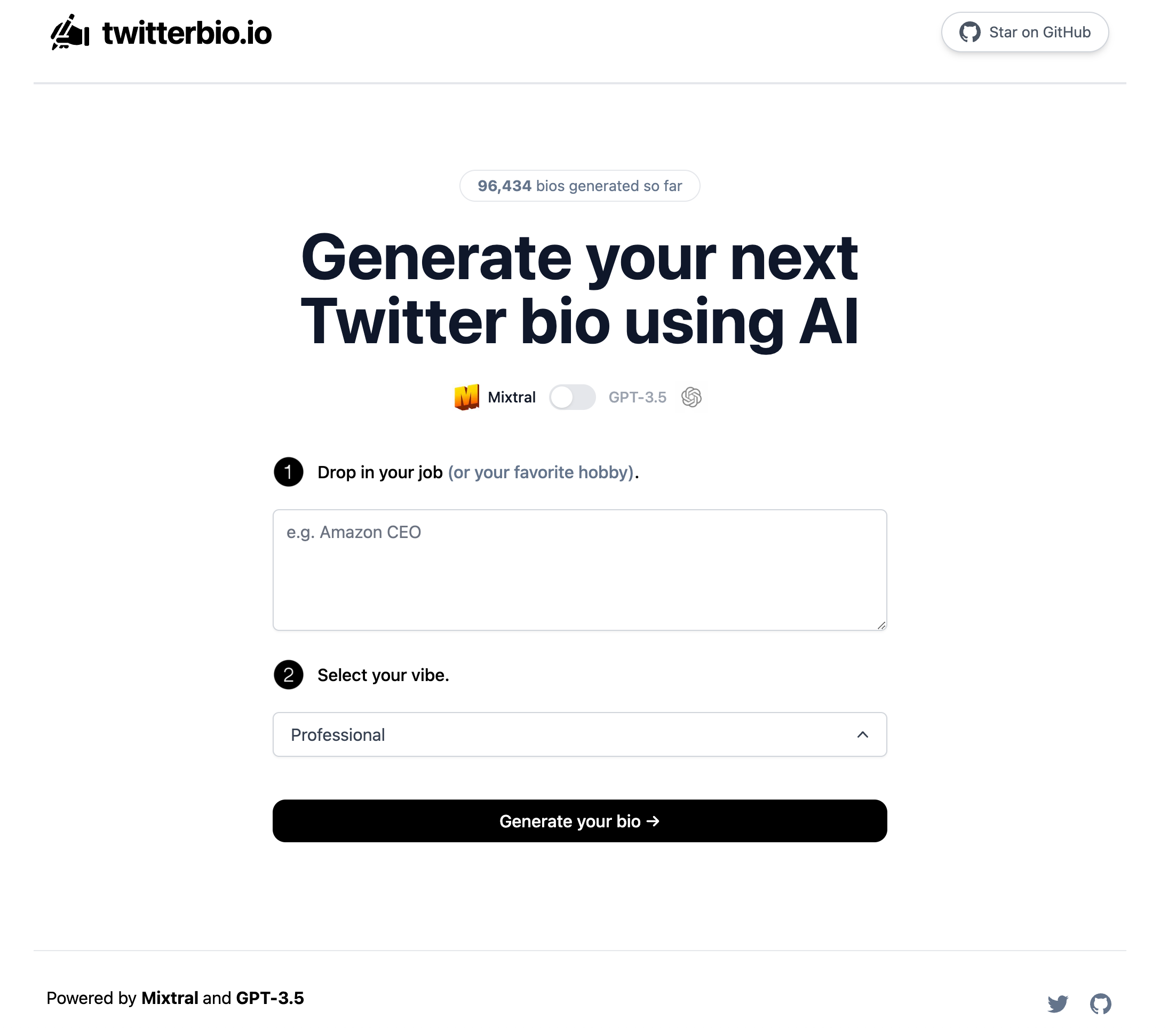 Twitter Bio Generator