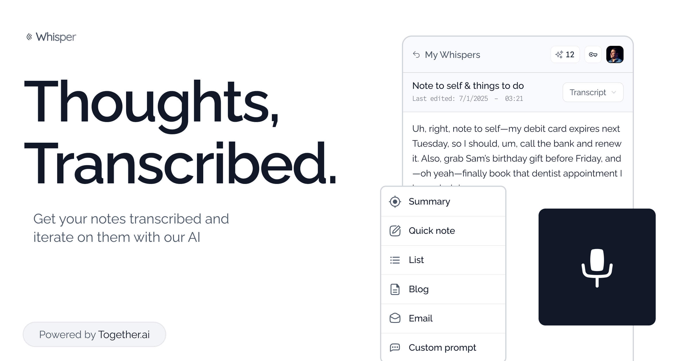 Nutlope/whisper cover