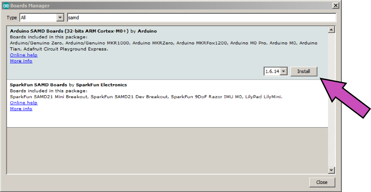 Arduino SAMD Boards