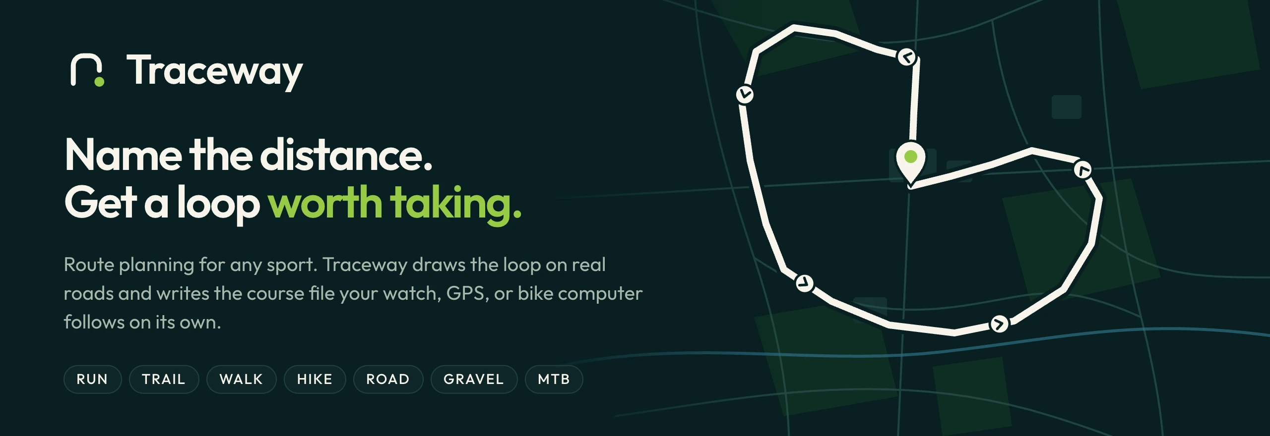 Traceway. Name the distance. Get a loop worth taking.