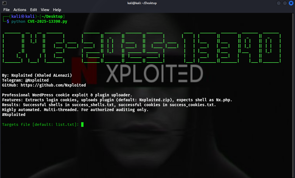 CVE-2025-13390.py screenshot