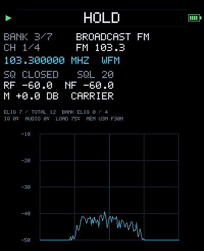 3DS-SDR scanner and spectrum scope