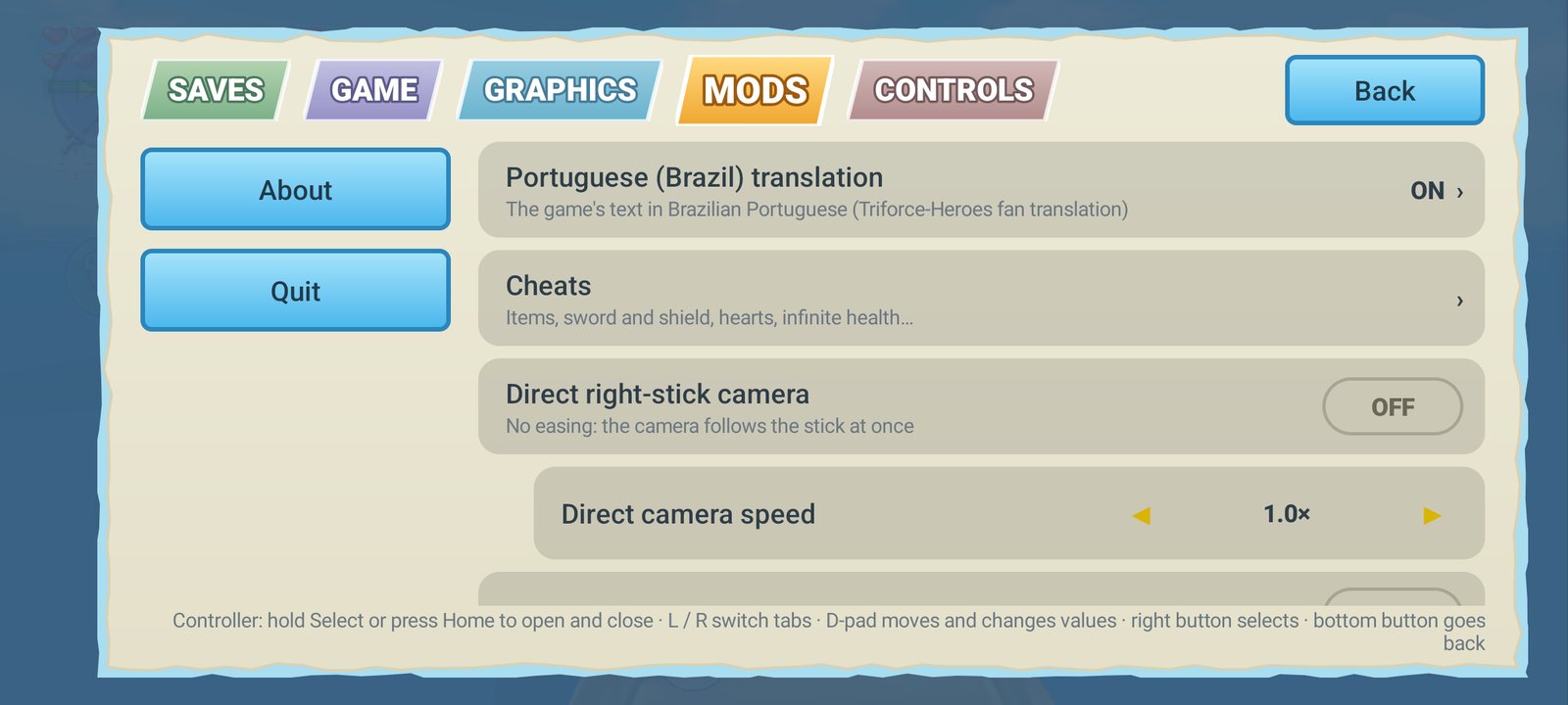 Mods settings