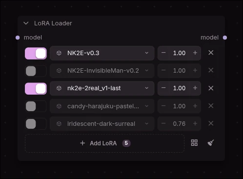 LoRA stack