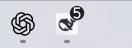 Real Windows taskbar showing the DSH native badge 5