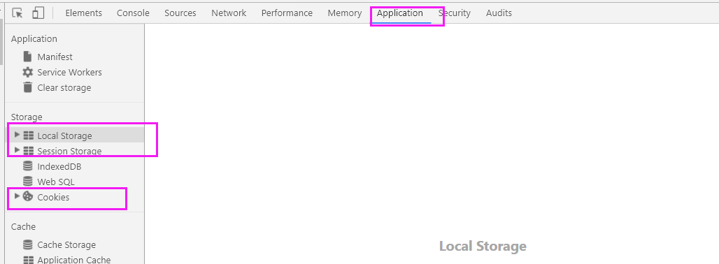 Cookie、localStorage、sessionStorage数据存放处