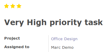 On form, priority widget shows three stars instead of one