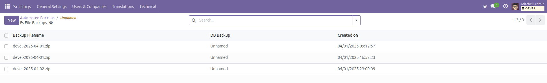 Fs File Backups List