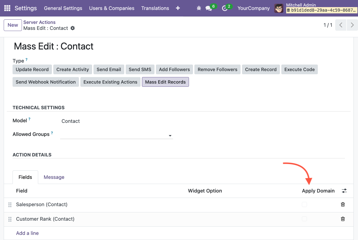 OCA Mass Editing Domain