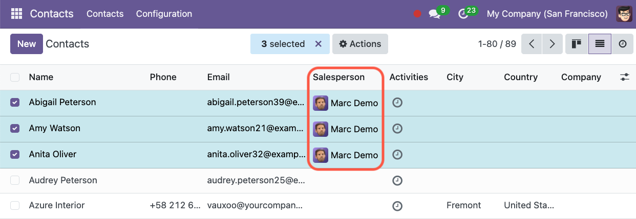 Odoo Mass Editing Result