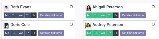 Public holidays in shift cards