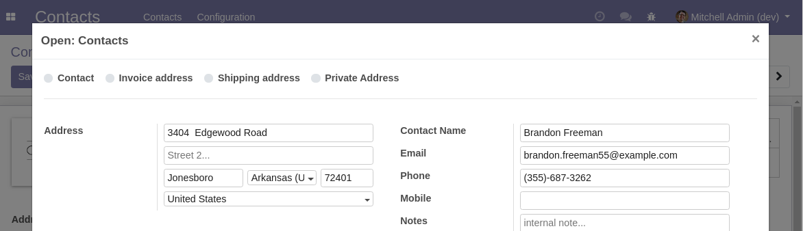 Contact Form Type not Selected