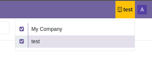 company switcher with multiple companies selected