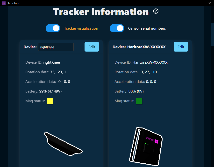 Tracker Info section