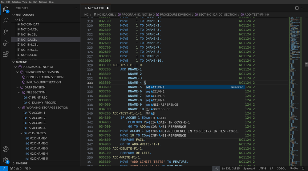 IntelliSense data item