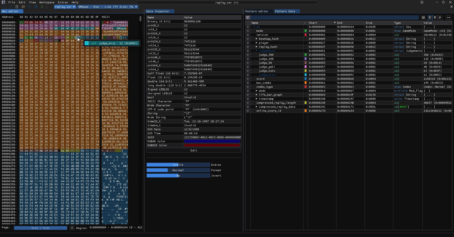 screenshot showing highlighted semantic data