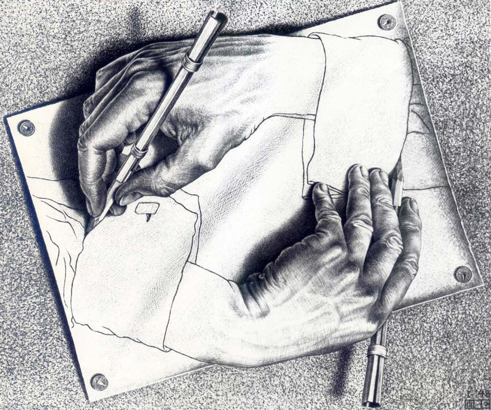 escher drawing hands