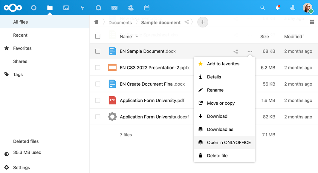 ONLYOFFICE - Apps - App Store - Nextcloud