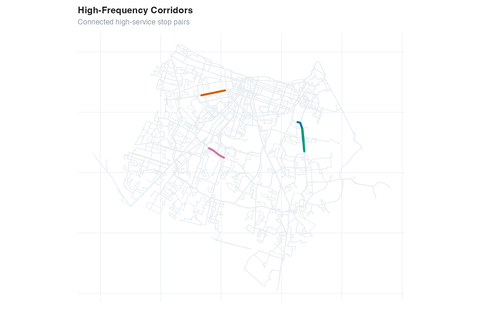 Map of high-frequency transit corridors