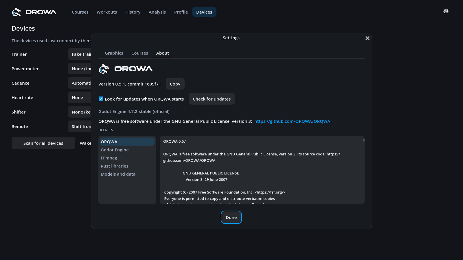 The settings: about