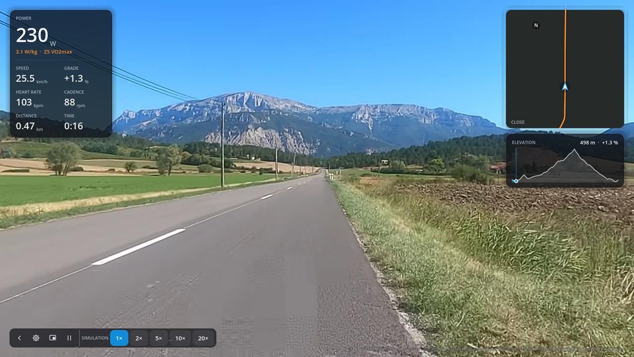 Riding along a route video