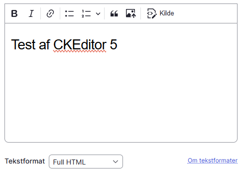 Fix: Test af CKEditor 5