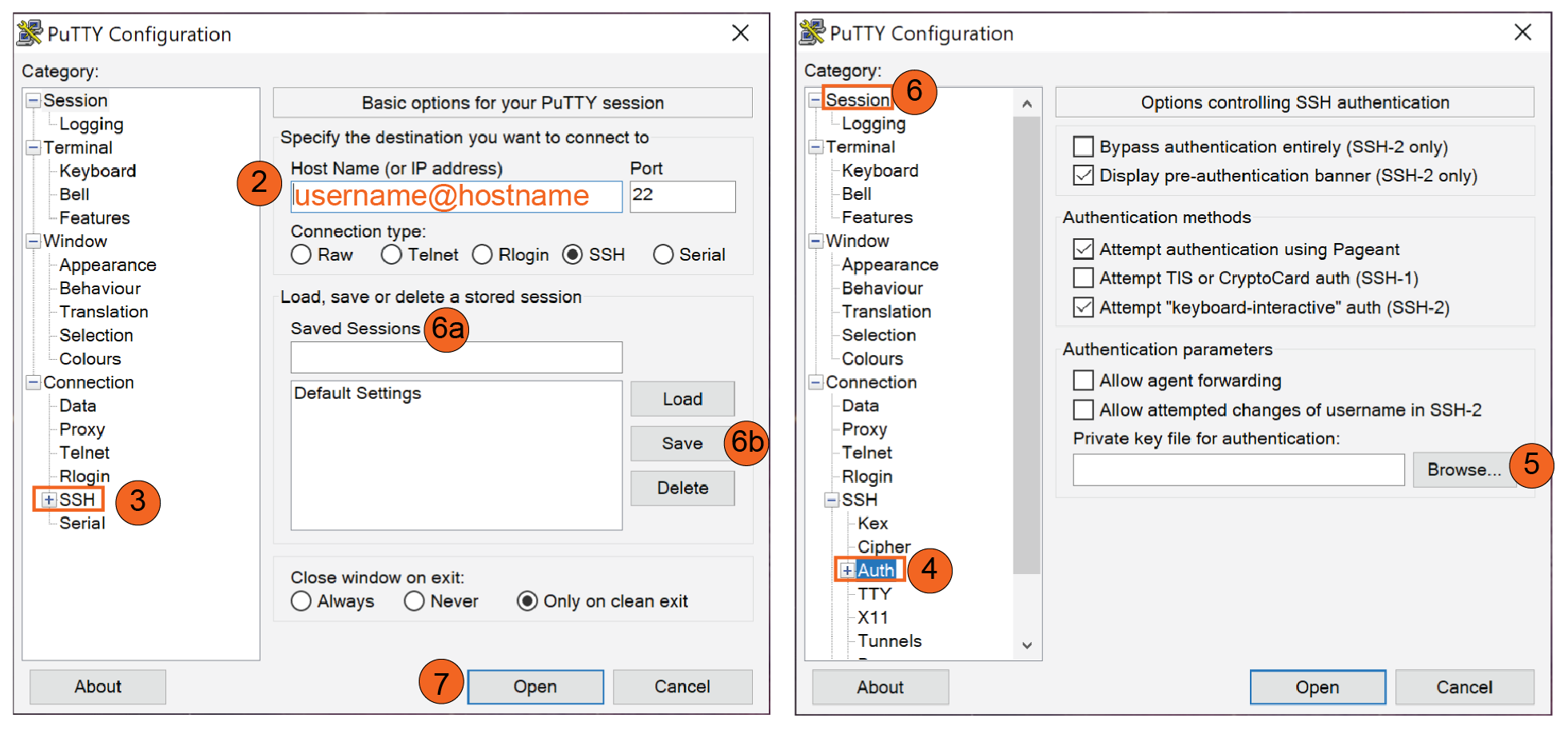 PuTTY Intructions Screenshot