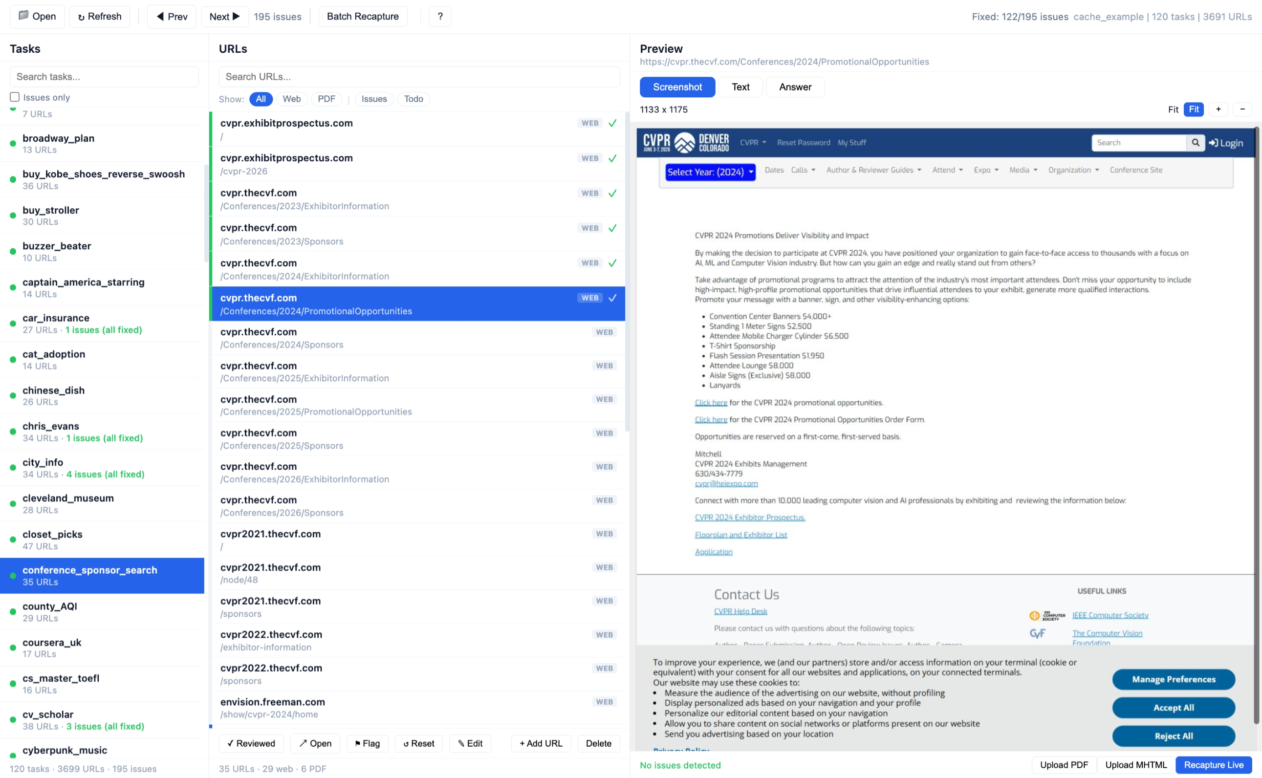 Cache Manager Web UI