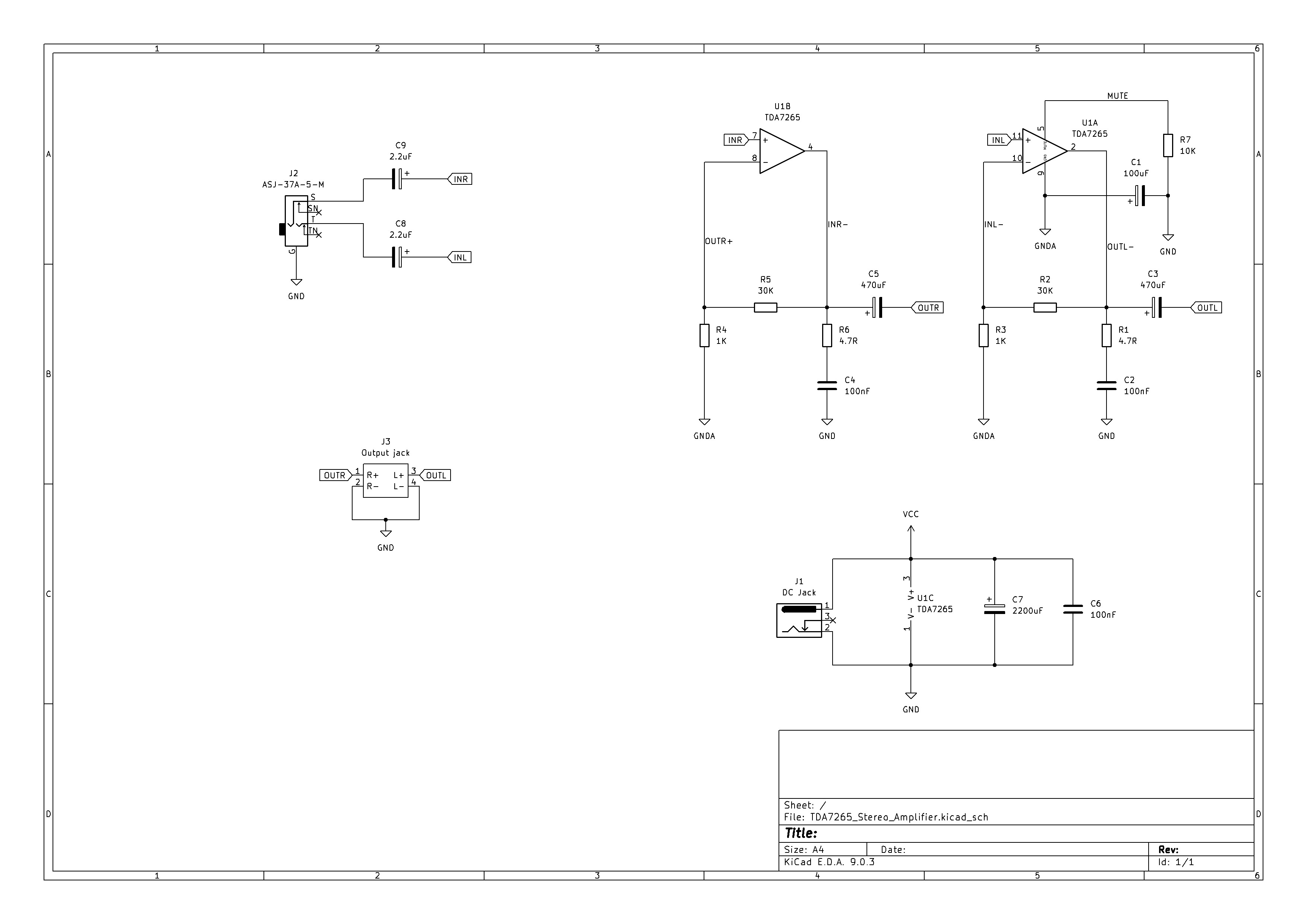 TDA7265 Stereo Amplifier, from the project README