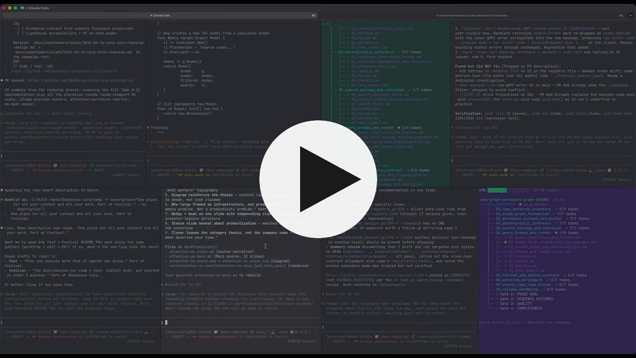 Watch a longer Festival workflow session on YouTube.