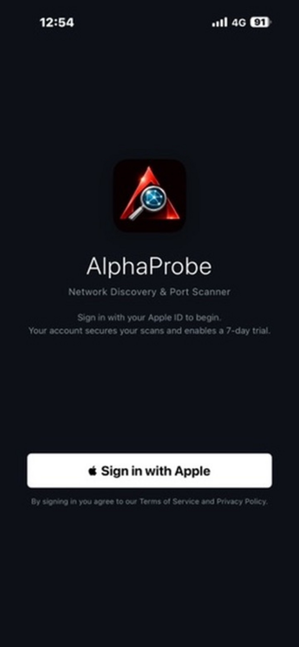 AlphaProbe — Sign in with Apple