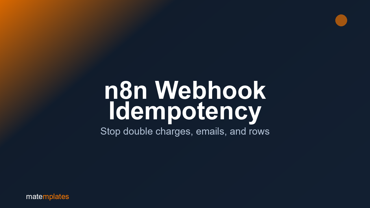 n8n Webhook Idempotency: Stop Double Charges and Duplicate Emails cover