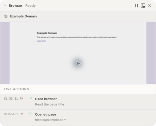 Browser Agent Live View in picture-in-picture