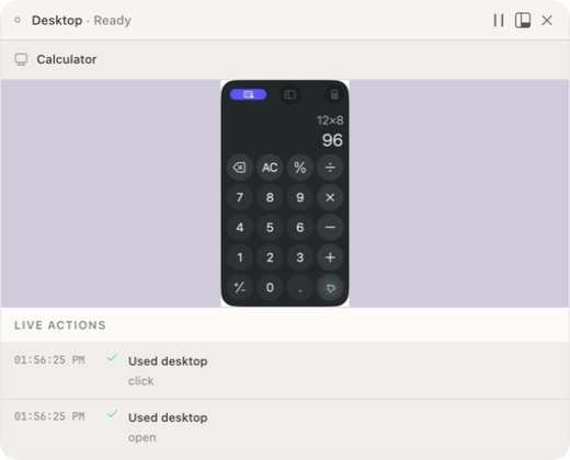 Computer Use Agent Live View in picture-in-picture