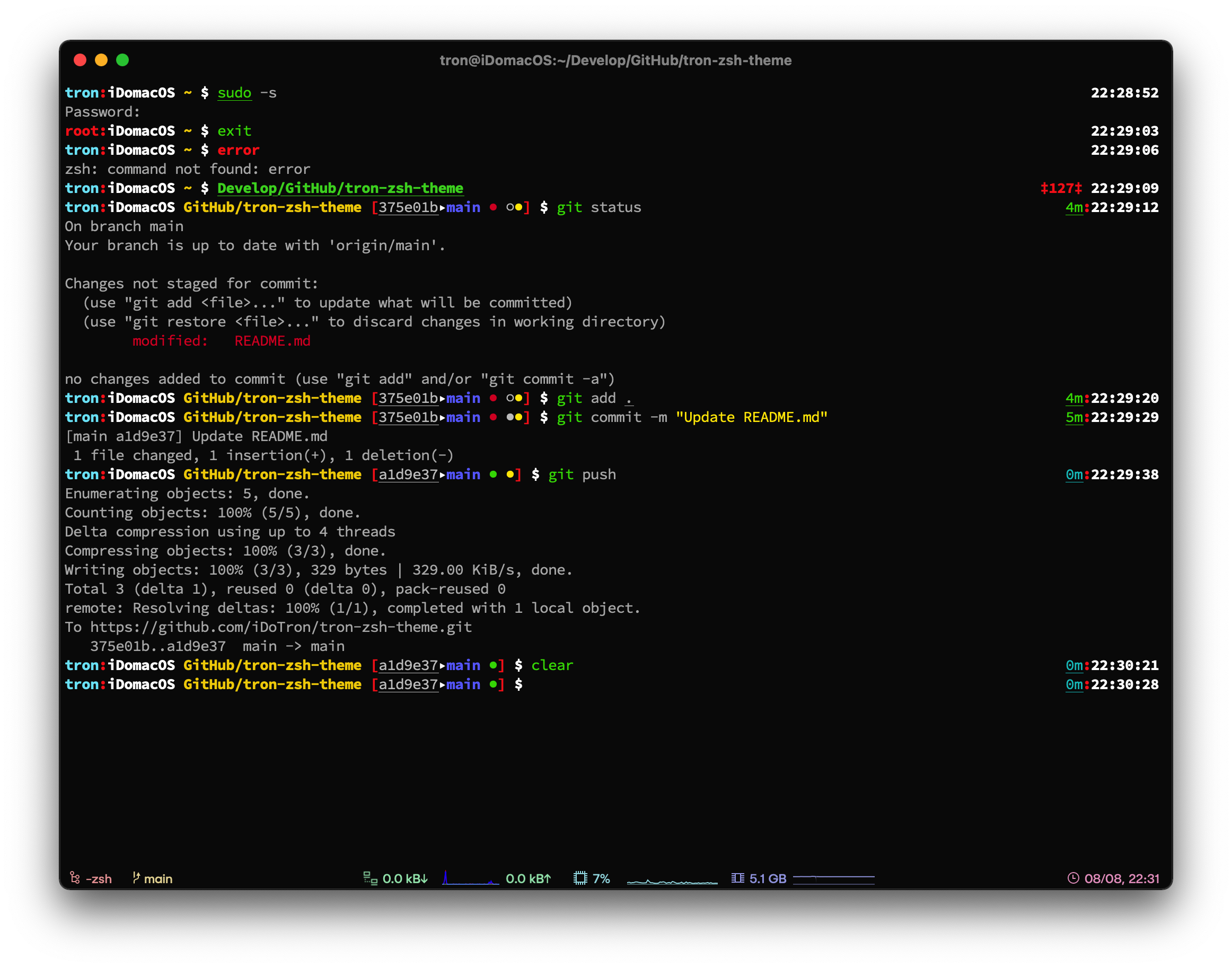 tron-zsh-theme