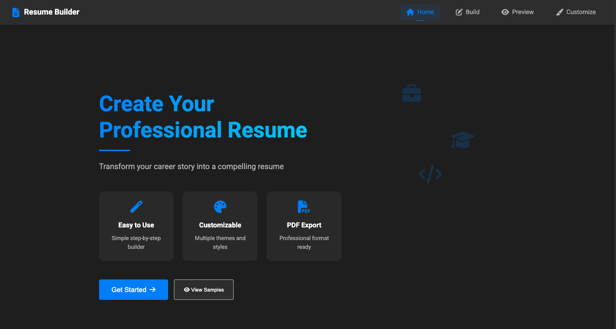 Resume Builder Screenshot