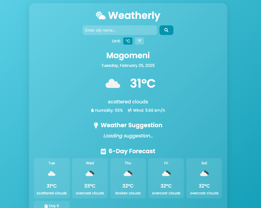 Weatherly App Screenshot