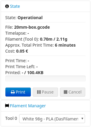 FilamentManager Sidebar