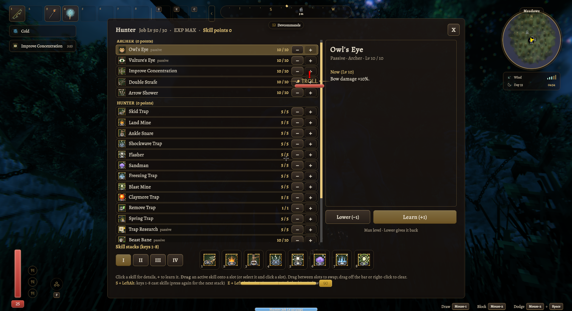 Hunter skill tree
