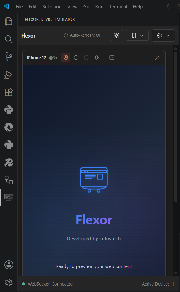 Flexor welcome screen