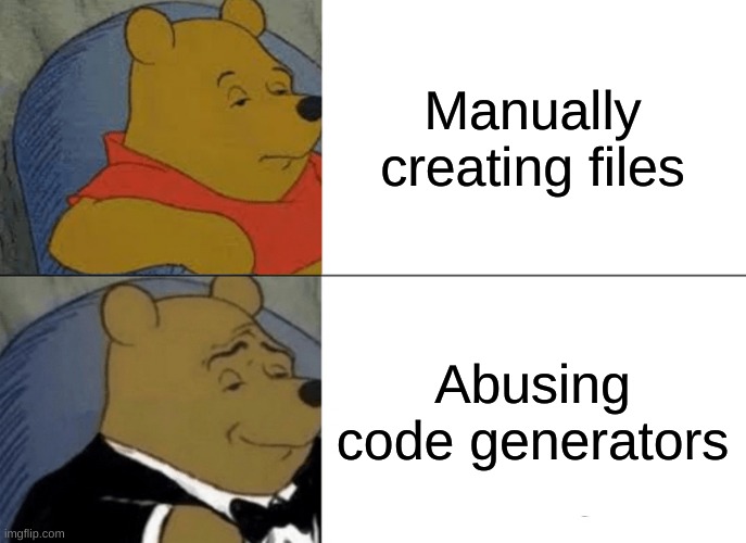 Abusing code generators.