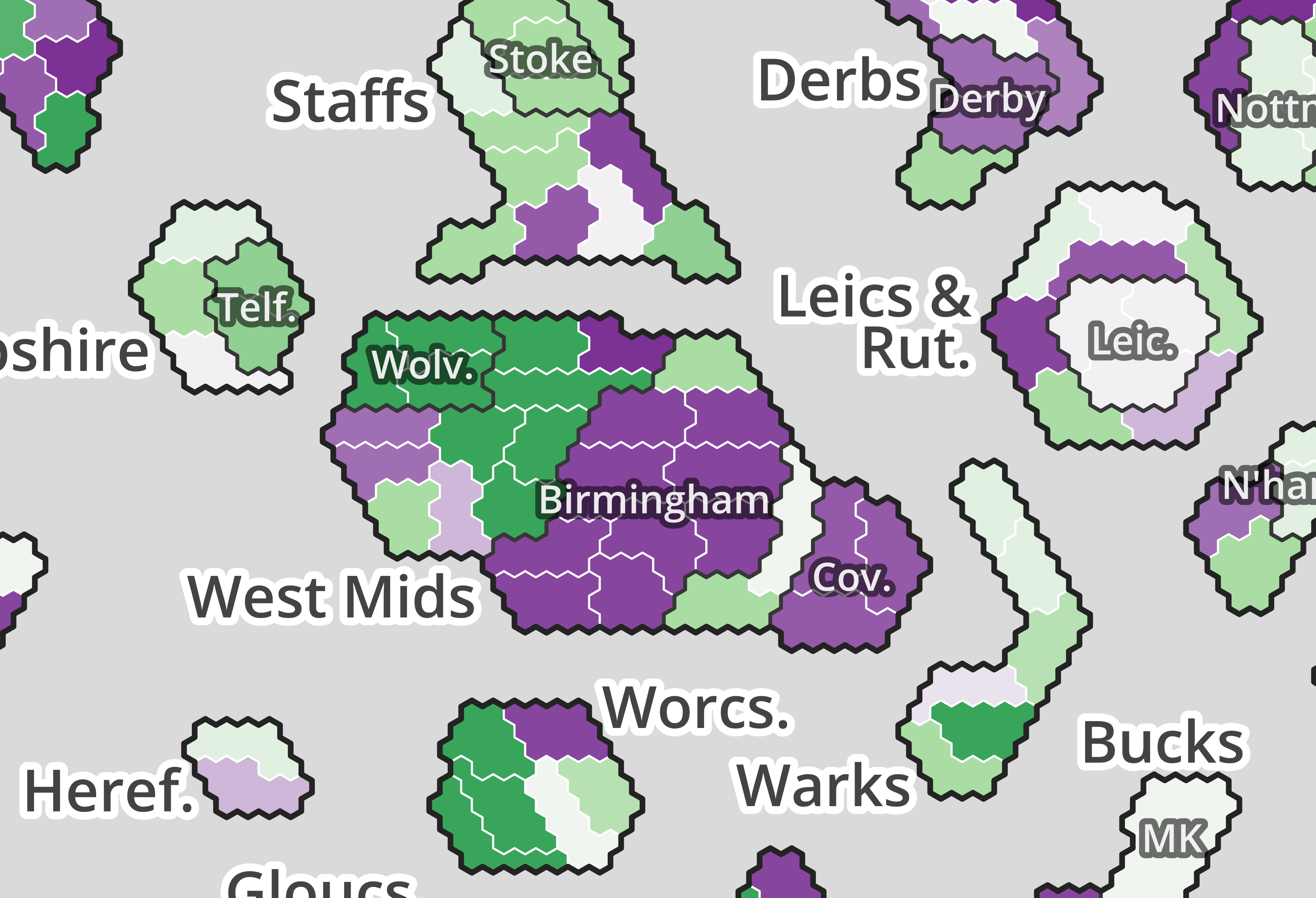 City and town labels on the constituency template