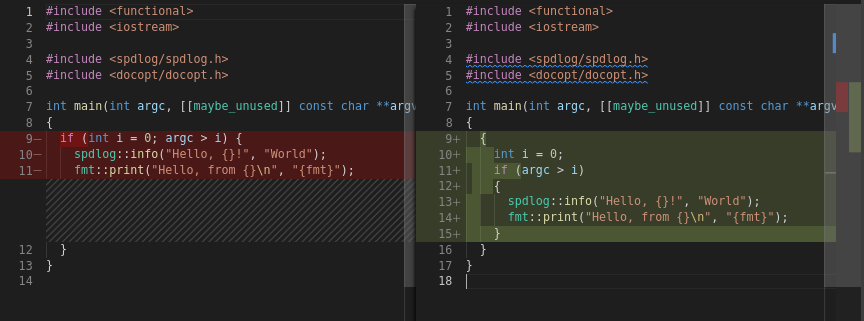 Diff source with C++ insights