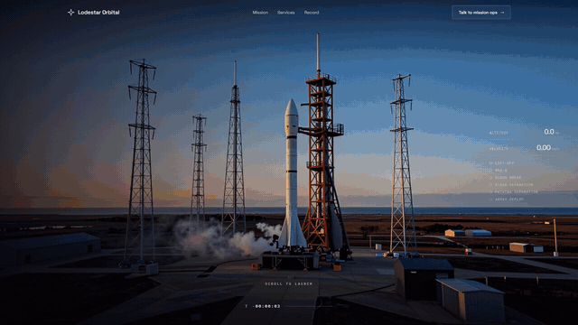 Lodestar Orbital: a rocket launch that plays as you scroll