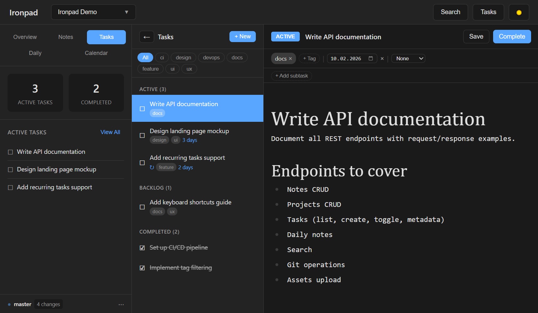 Ironpad Screenshot