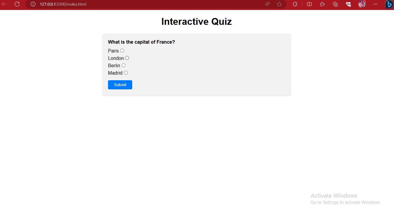 Quiz Screenshot