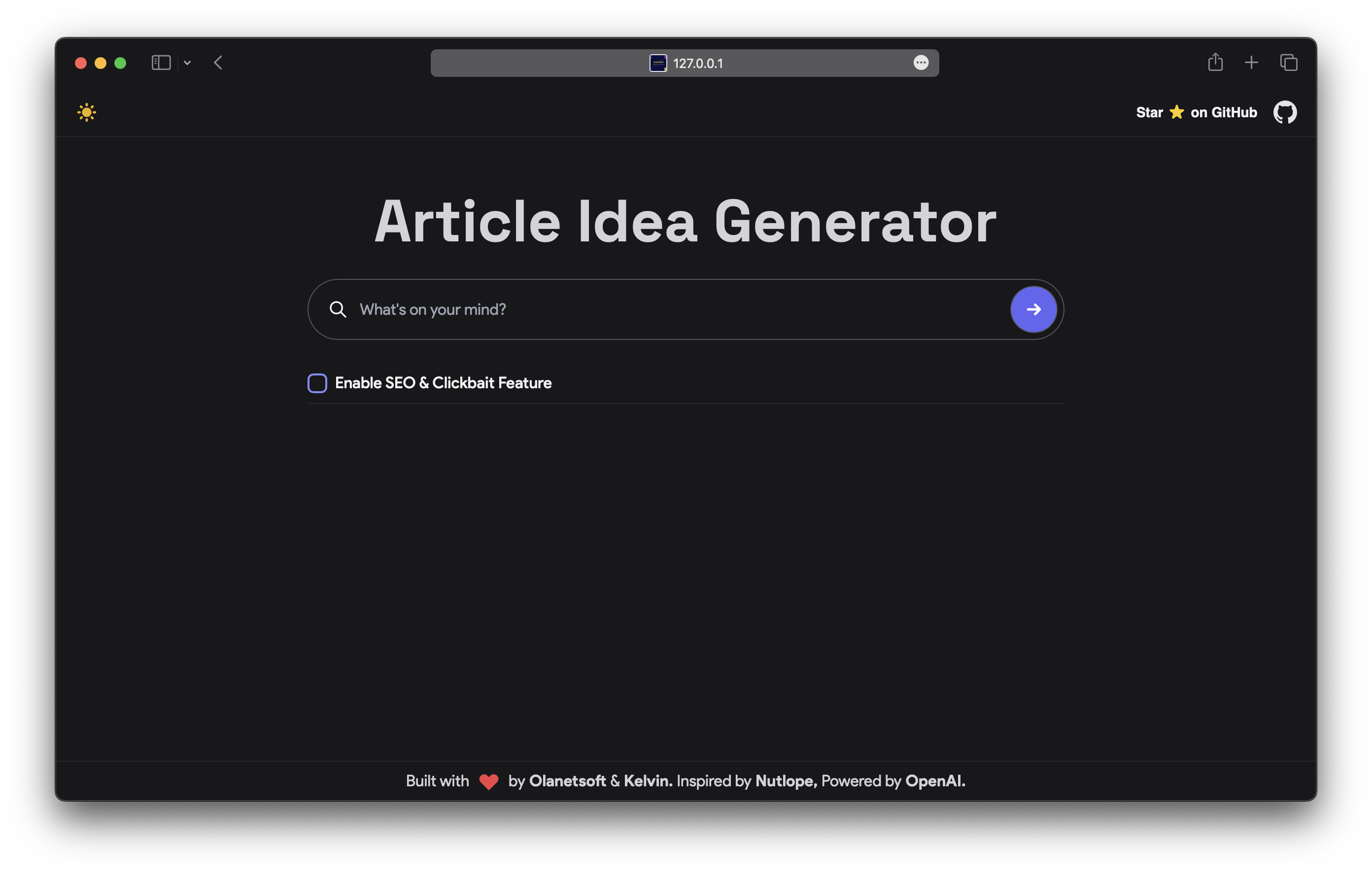 Article Idea Generator   Screenshot 2 