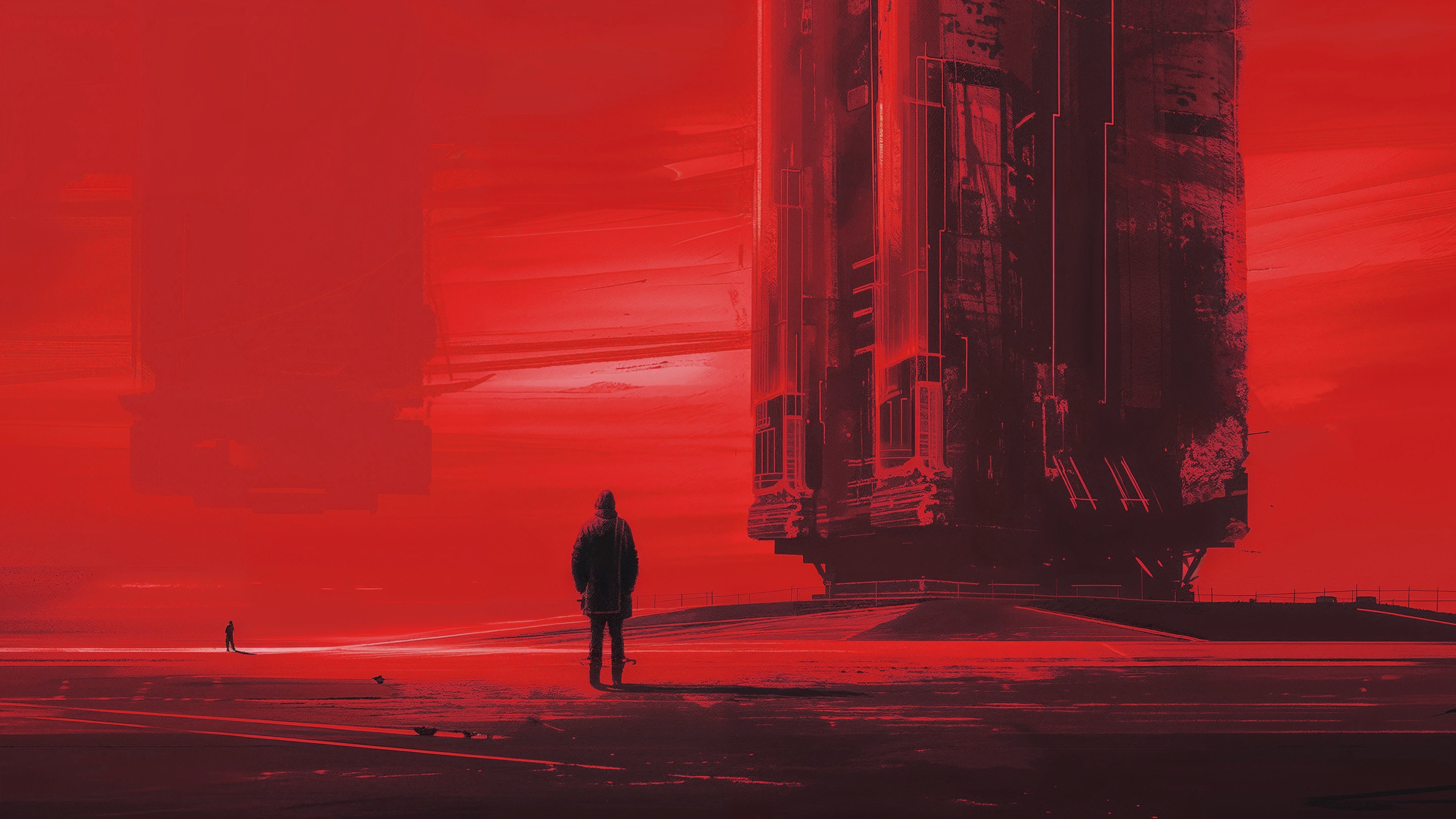 Red monolith wallpaper